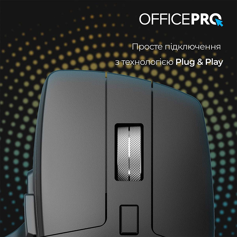 Миша OfficePro M395B Silent Click Ergonomic Wireless Black