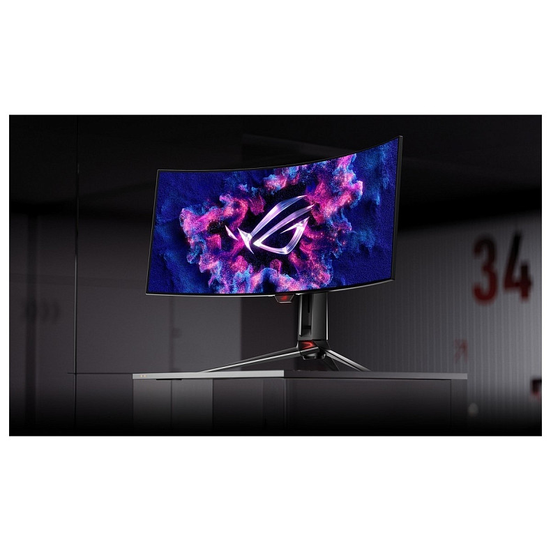Монитор Asus 33.9" ROG Swift PG34WCDM 2xHDMI, DP, USB-C, 3xUSB, MM, OLED, 3440x1440, 21:9, 240Hz