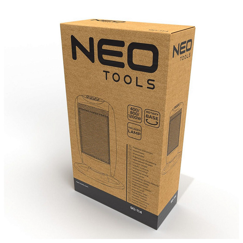 Обігрівач інфрачервоний Neo Tools, 1200Вт, галогенний нагрів. елемент, функція осциляції, сірий