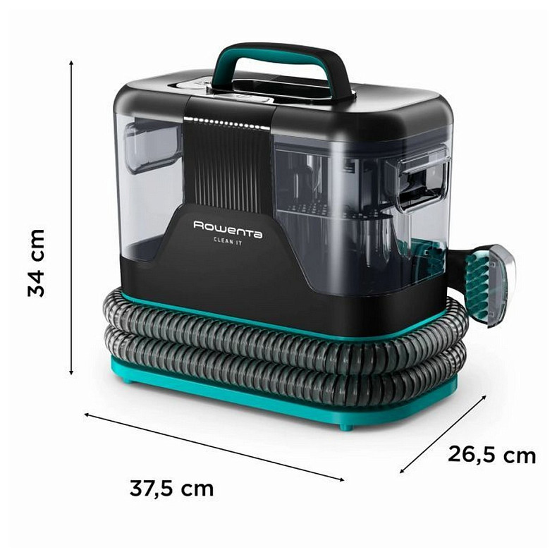 Пилосос Rowenta миючий Clean It, 750Вт, конт пил -1,5л, вода -2,3л, 13500 Па, 4 насадки, чорний