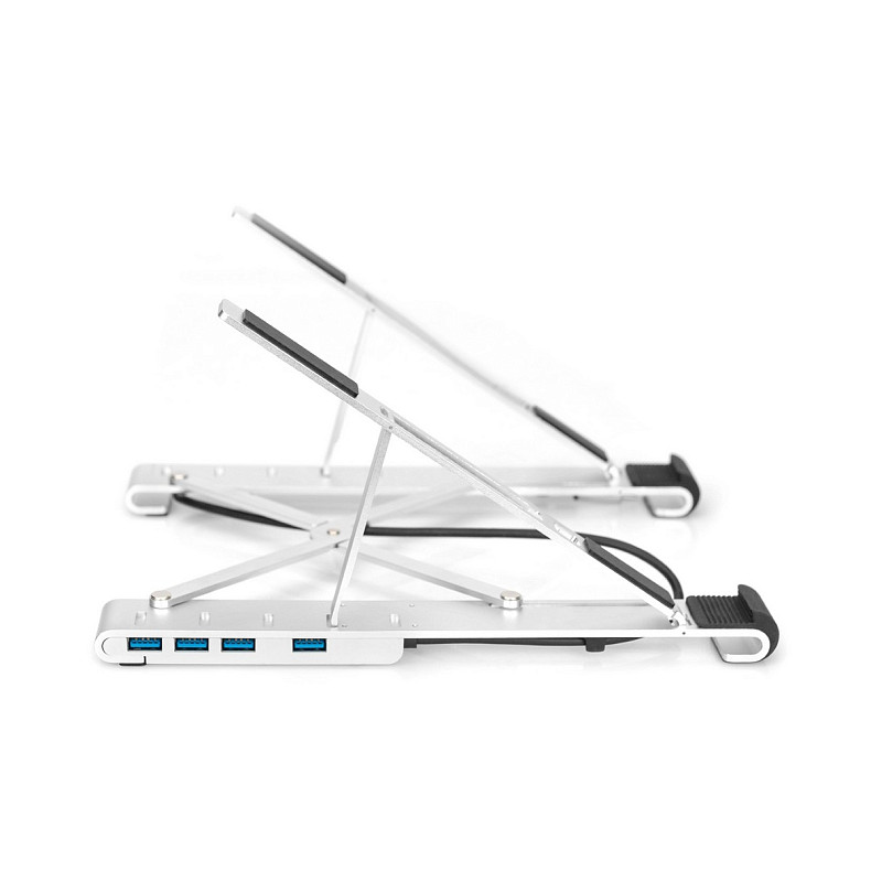 Підставка для ноутбука DIGITUS Variable Notebook Stand, до 17'', USB-C Dock 5-Port, сіра