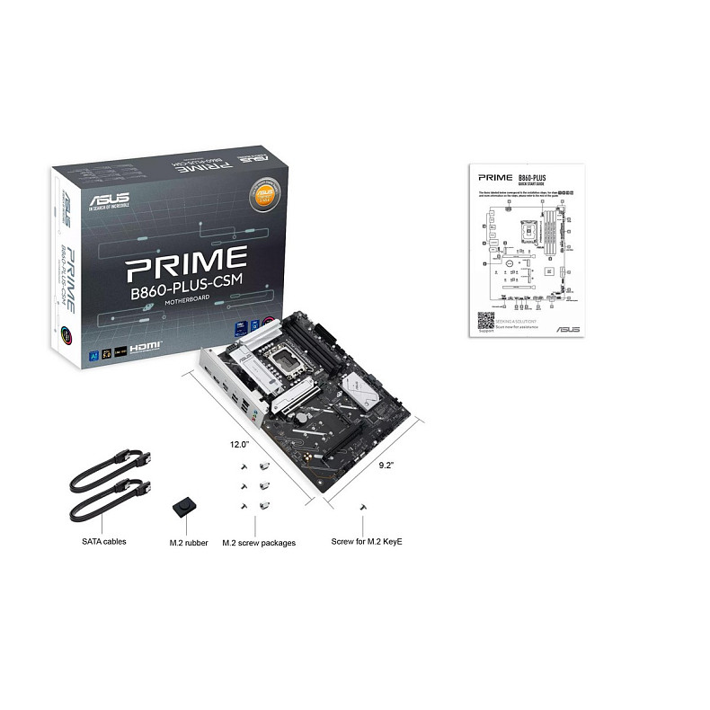 Материнcька плата ASUS PRIME B860-PLUS-CSM s1851 B860 4xDDR5 M.2 DP HDMI ATX