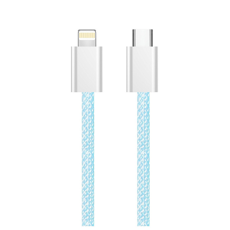 Кабель ColorWay Lightning + Type-C USB (M/M), 3.0 А, 1 м, Blue (CW-CBPDCL061-BL)