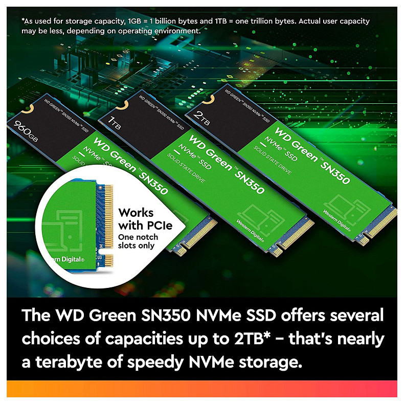 Накопичувач SSD WD M.2 2TB PCIe 3.0 Green SN350