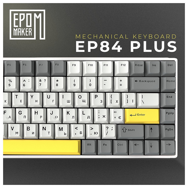 Клавиатура Epomaker EP84 Plus 75% Wisteria Linear Switch Hot-Swap (2.4G/BT/USB) RGB UA