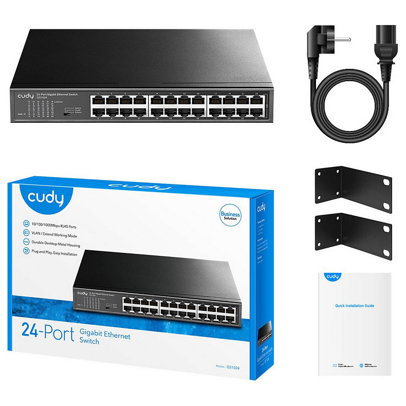 Коммутатор Cudy GS1024, 24 портовый Gigabit Metal Switch