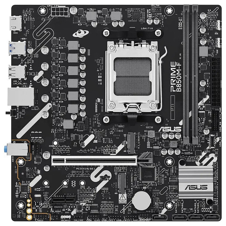 Материнcька плата ASUS PRIME B850M-F sAM5 B850 2xDDR5 M.2 HDMI Wi-Fi BT mATX