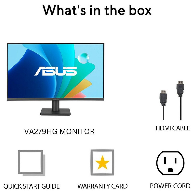Монітор Asus 27" VA279HG D-Sub, HDMI, Audio, IPS, 120Hz, 1ms, sRGB 99%, AdaptiveSync