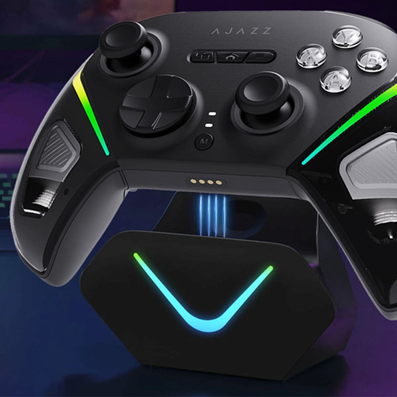 Бездротовий геймпад з док-станцією Ajazz GP100 Set Black (GP100S-B)