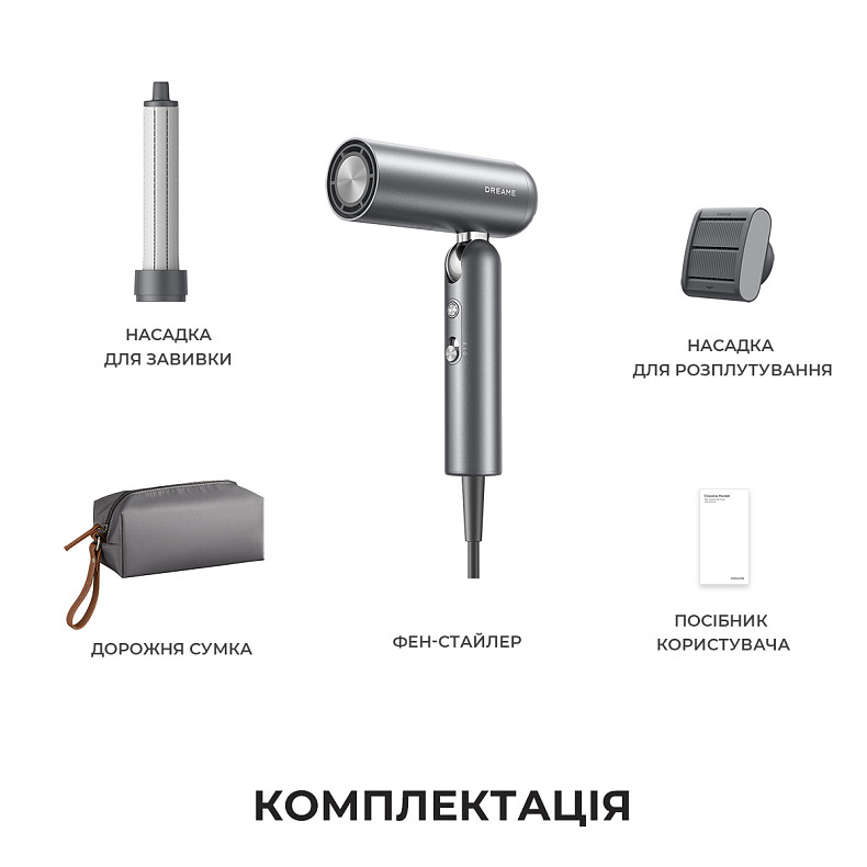 Фен-стайлер Dreame Pocket Grey AHD51-GR