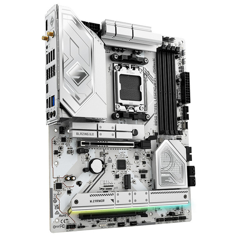 Материнская плата ASRock B850 Steel Legend WiFi (AM5/B850, 4*DDR5, 2xPCIex16, HDMI, 4xSATA, 4xM.2, 2.5GLan, ATX)
