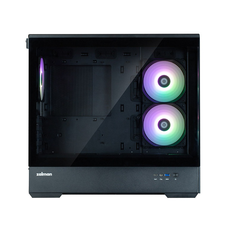 Корпус Zalman P30 Black V2, без БЖ, 1xUSB3.0, 1хUSB Type-C, 3x120мм ARGB, TG Front/Side Panel, mATX,