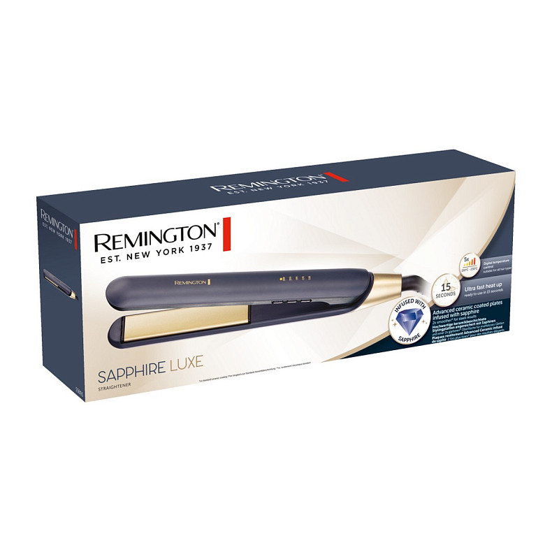 Випрямляч Remington Sapphire Luxe, 150-230С, чохол, кераміка, сапфіровий