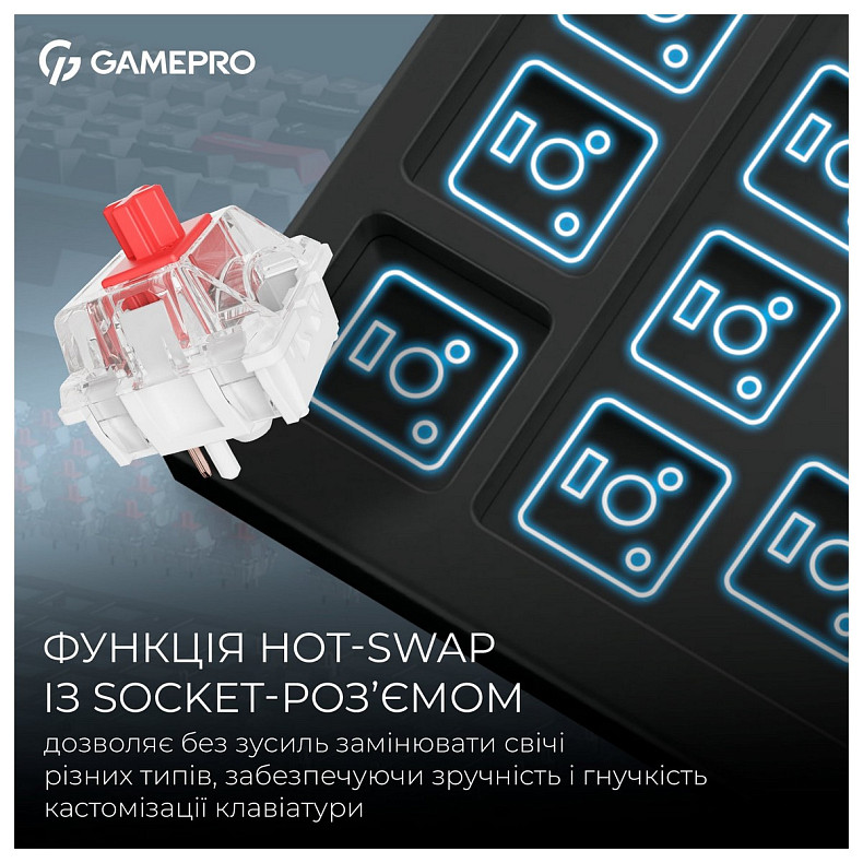 Клавиатура GamePro Asgard Drakkar Keychron Super Red Switch Black (MK305BK)