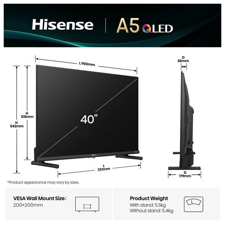 Телевізор Hisense 40A5Q