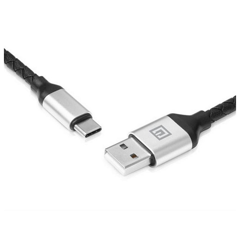 Кабель REAL-EL Premium Leather USB-USB Type C 1m, Black (EL123500049)