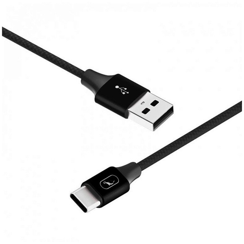 Кабель SkyDolphin S55T Neylon USB - Type-C 1м, Black (USB-000436)