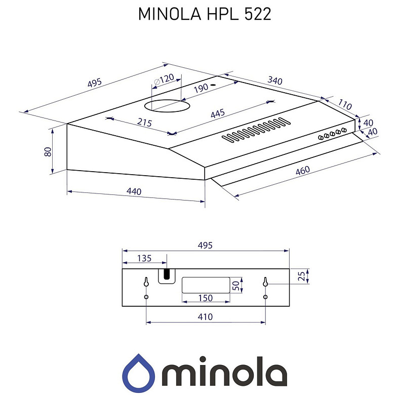 Вытяжка Minola HPL 522 BL