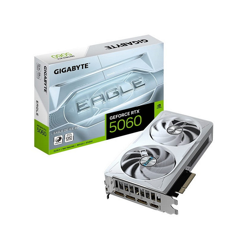 Відеокарта Gigabyte GeForce RTX 5060 Eagle OC Ice 8GB GDDR7 (GV-N5060EAGLEOC ICE-8GD)