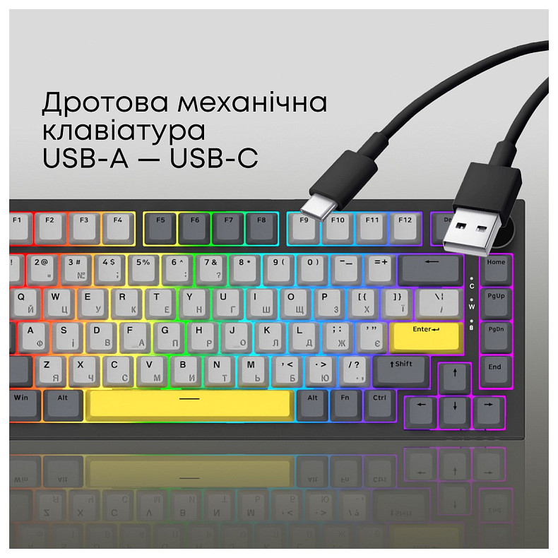 Клавіатура Ajazz AK820 Sea Salt Switch Black USB-C (AK820-SS-BGY)