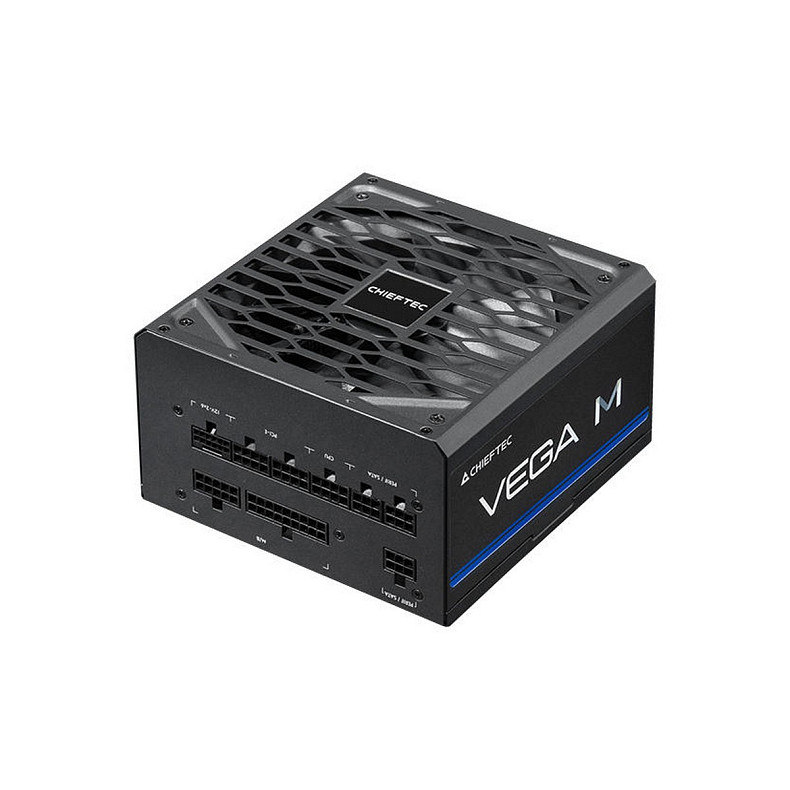 Блок питания CHIEFTEC Vega M (850W), >90%, 80+ Gold, 135мм FDB, 1xMB 24pin(20+4), 2xCPU 8pin(4+4),
