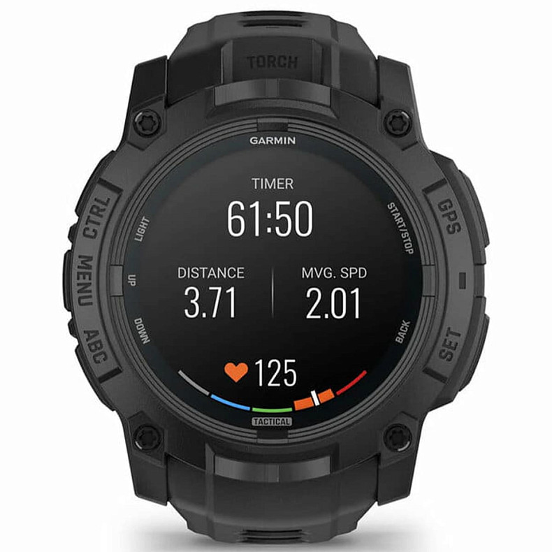 Спортивний годинник Garmin Instinct 3 50mm Tactical AMOLED Black with Charcoal Silicone Band (010-03020-90)