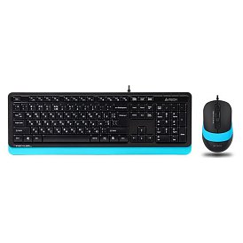 Комплект A4Tech F1010 Black/Blue USB