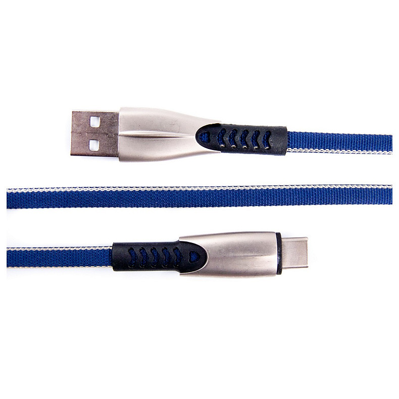 Кабель Dengos USB-USB Type-C 0.25м Blue (PLS-TC-SHRT-PLSK-BLUE)