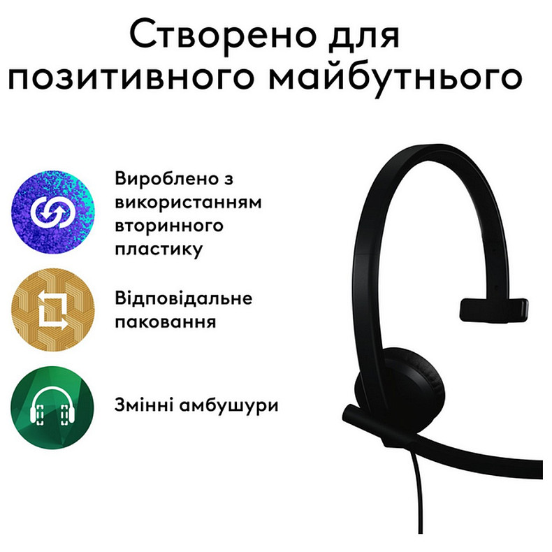 Навушники Logitech H570e Teams Mono USB-A (981-001426)