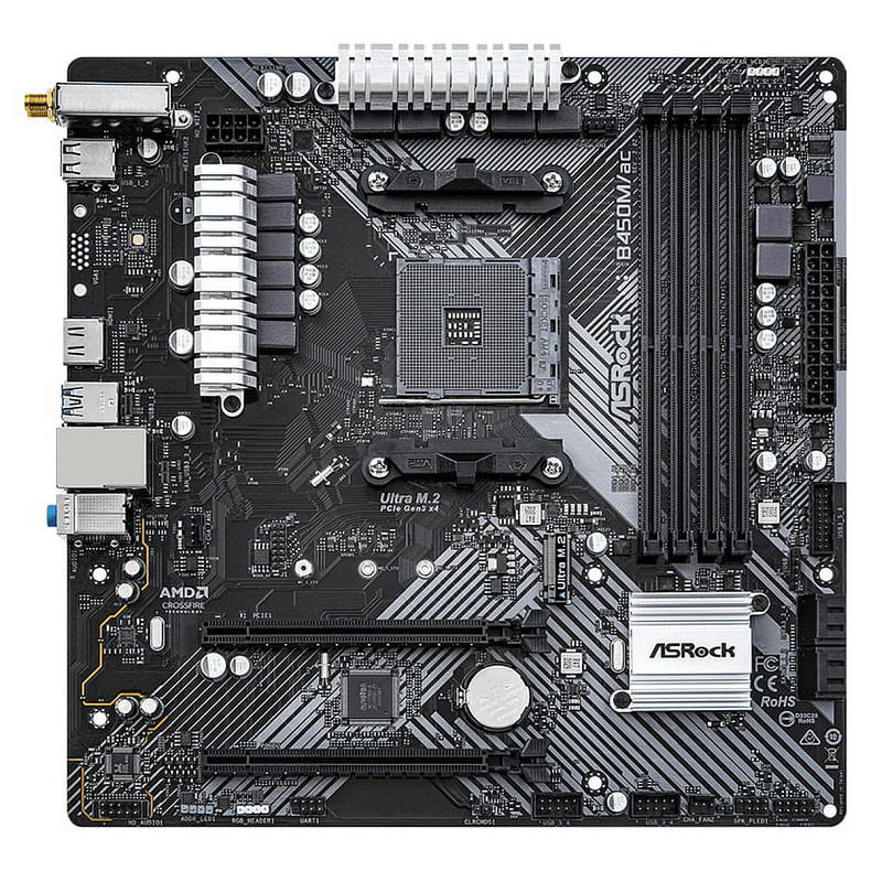 Материнська плата ASRock B450M/ac R2.0 Socket AM4