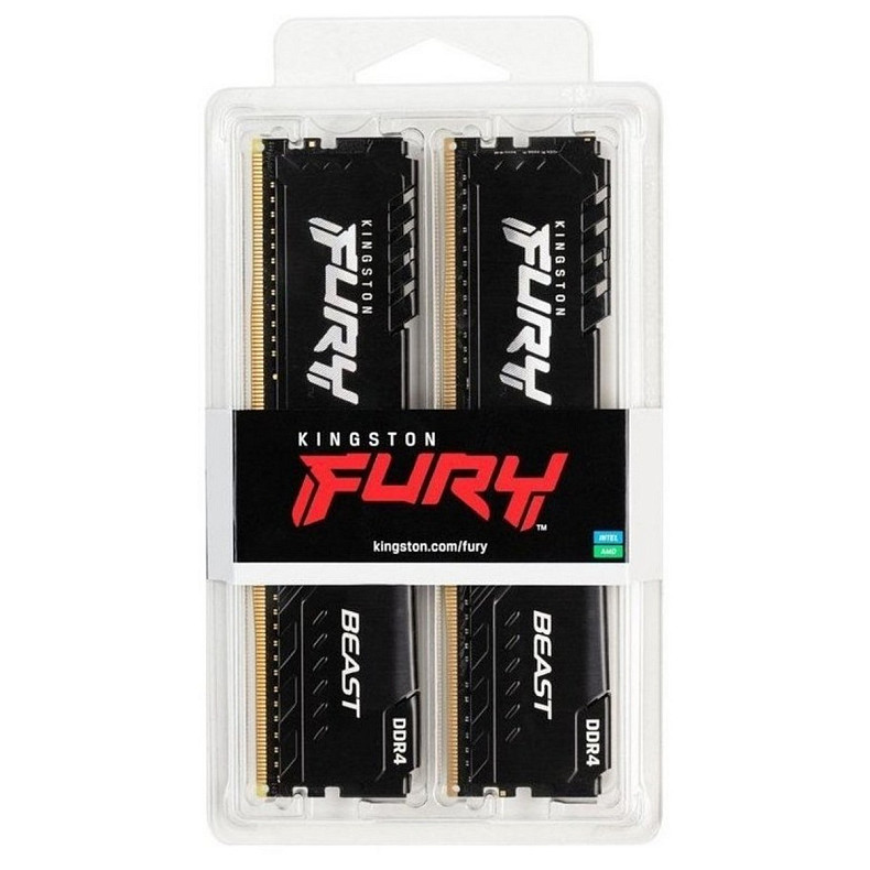 ОЗП Kingston Fury Beast DDR4 2x16GB 3200MHz Black (KF432C16BB1K2/32WP)