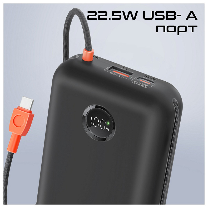 Универсальная мобильная батарея Promate PowerPod-30 30000mAh 35W Black