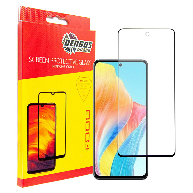 Защитное стекло Dengos для Oppo A98 5G Black Full Glue (TGFG-293)