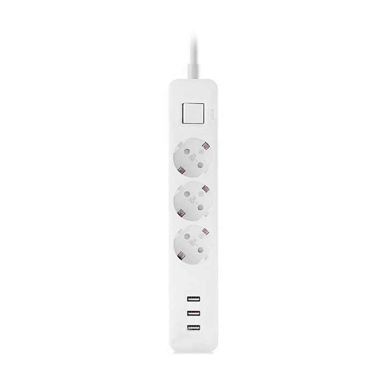 Сетевой фильтр-удлинитель Xiaomi Mi Power Strip (3 розетки + 3 USB) XMCXB04QM EU White (NRB4030GL)