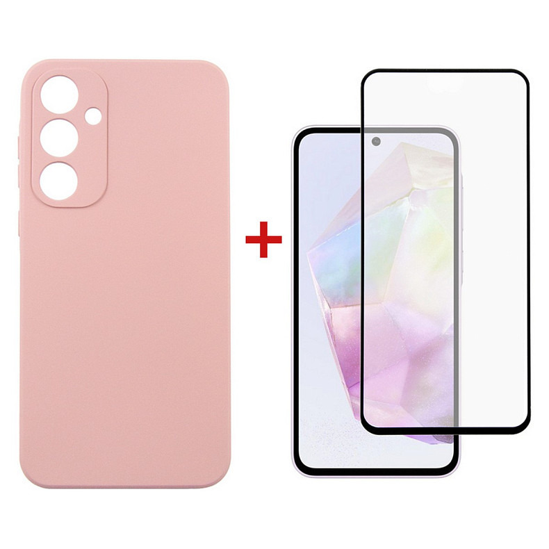Чохол-накладка Dengos для Samsung Galaxy A35 SM-A356 Pink (DG-KM-91) + захисне скло