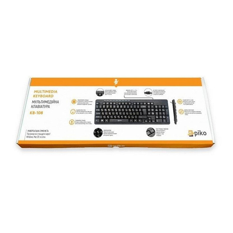 Клавіатура Piko KB-108 Ukr Black (1283126467103)