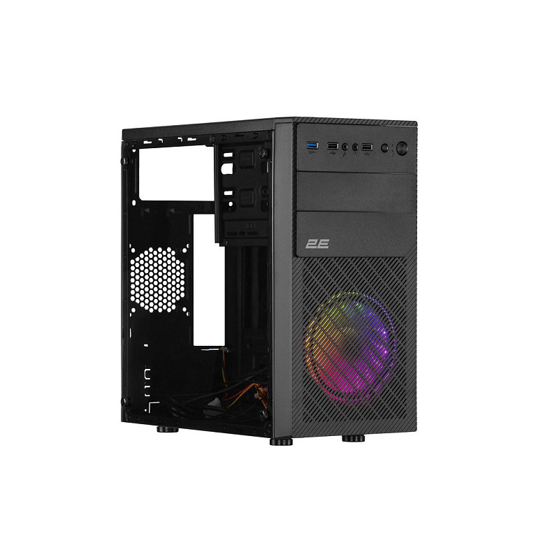 Корпус 2E Basis RD850, без БП, 1xUSB3.0, 2xUSB2.0, 1x120mm ARGB, Acrylic Side Panel, mATX, черный