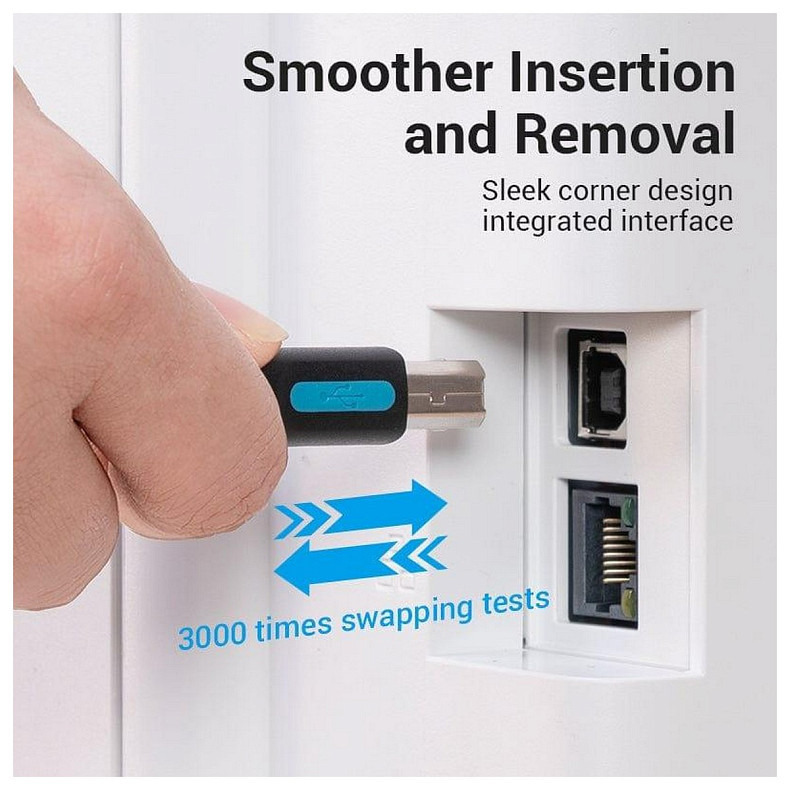 Кабель Vention USB Type-C - USB Type-B, 2 m, Black (CQUBH)