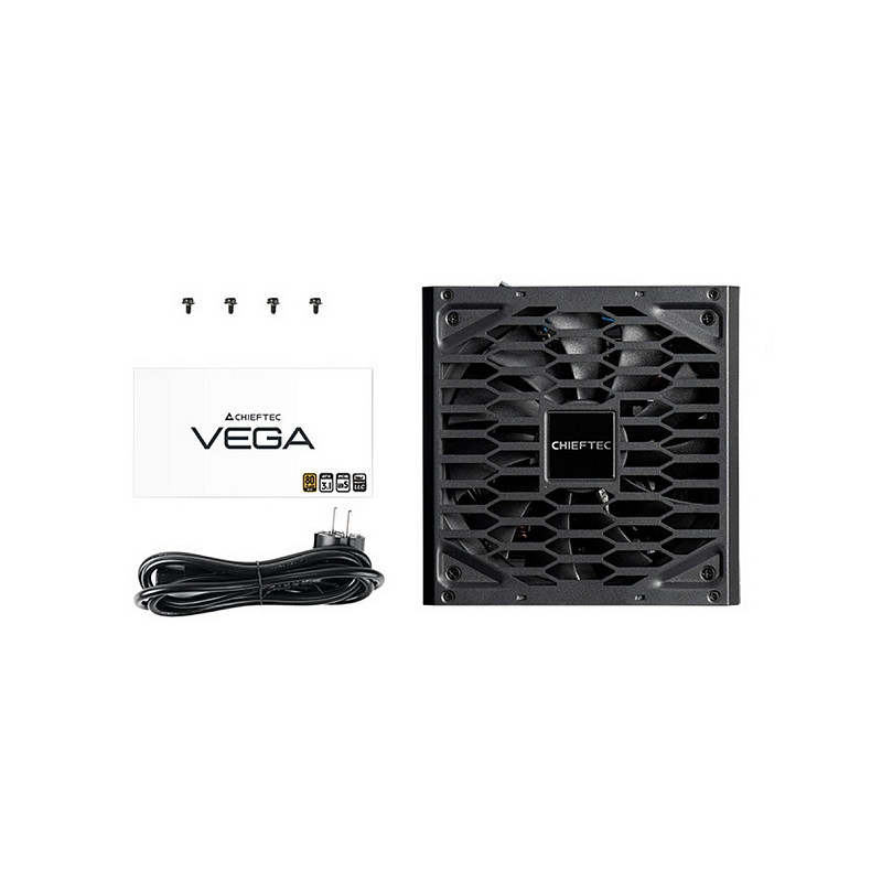 Блок живлення CHIEFTEC Vega (850W), >90%, 80+ Gold, 135мм FDB, 1xMB 24pin(20+4), 2xCPU 8pin(4+4)