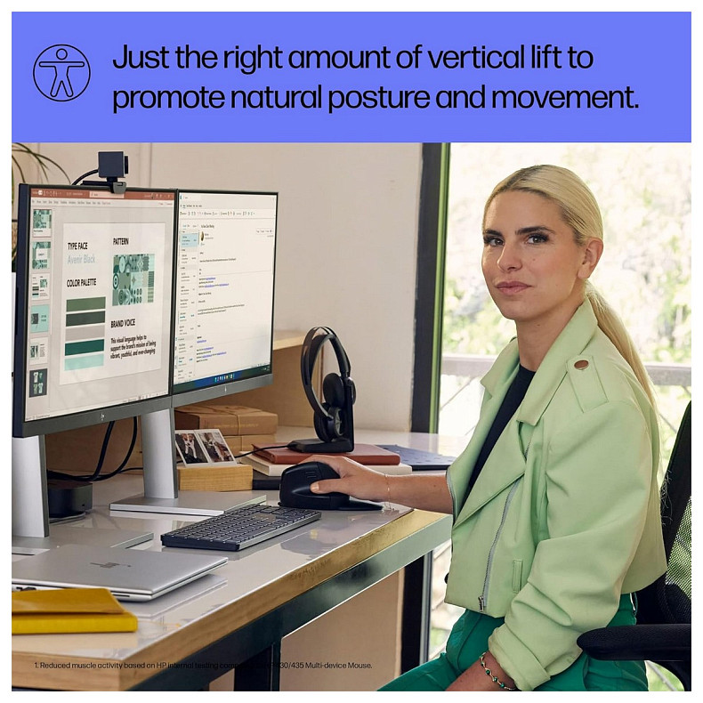 Миша HP 920 Ergonomic Vertical, WL/BT, чорний