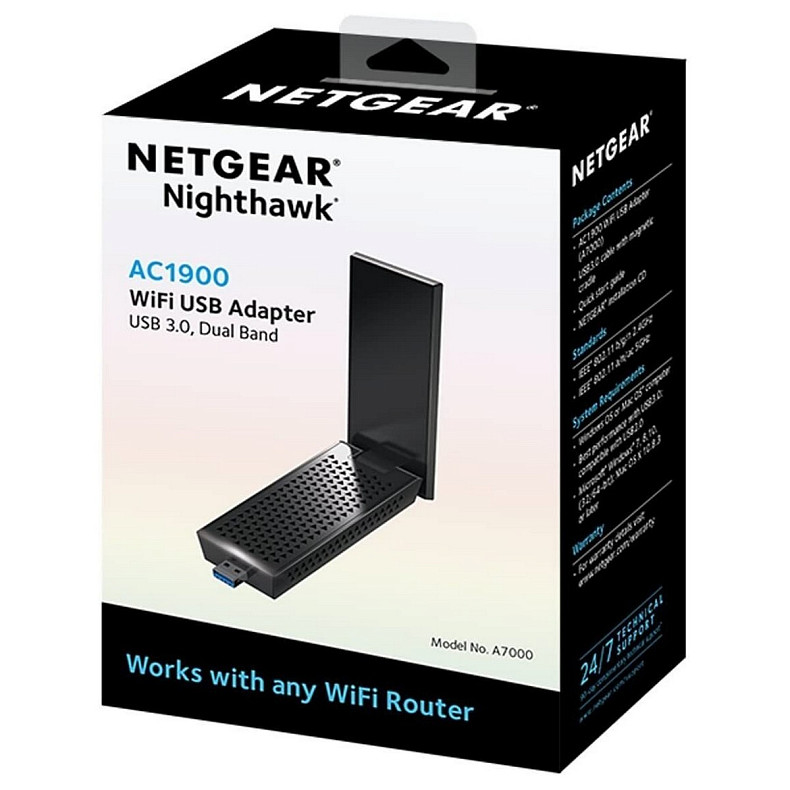 WiFi-адаптер NETGEAR A7000 Nighthawk AC1900, USB 3.0, наружн. ант.