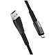 Кабель ColorWay USB-MicroUSB, 2.4А, 1м, Zinc Alloy + Led, Black (CW-CBUM035-BK)