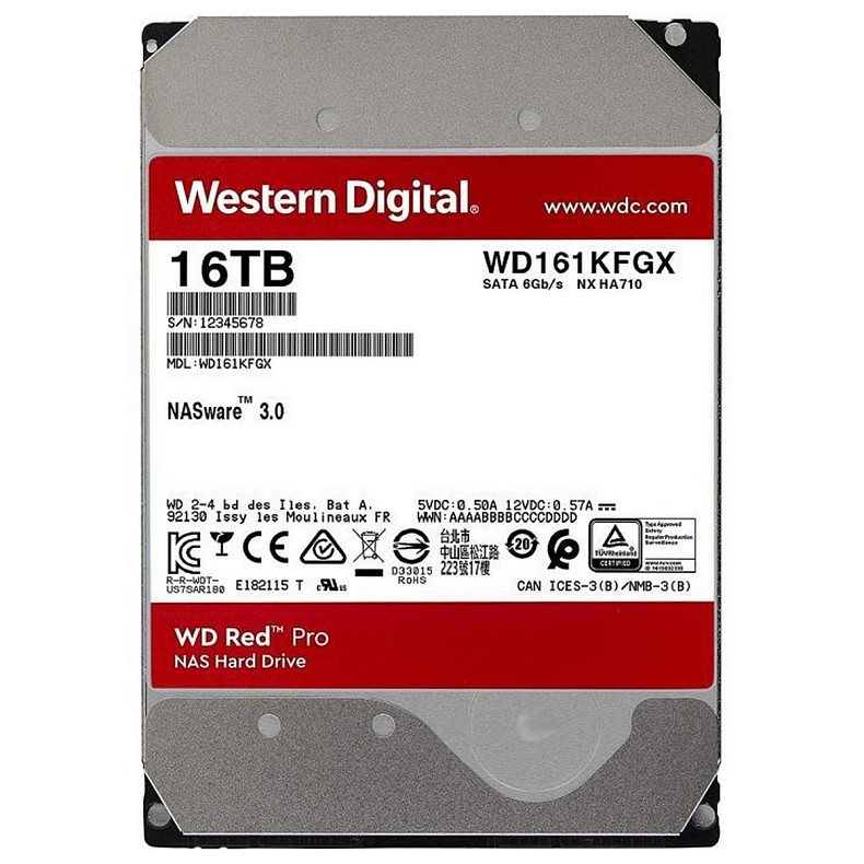 Накопичувач HDD SATA 20TB WD Red Pro 7200rpm 512MB (WD202KFGX)