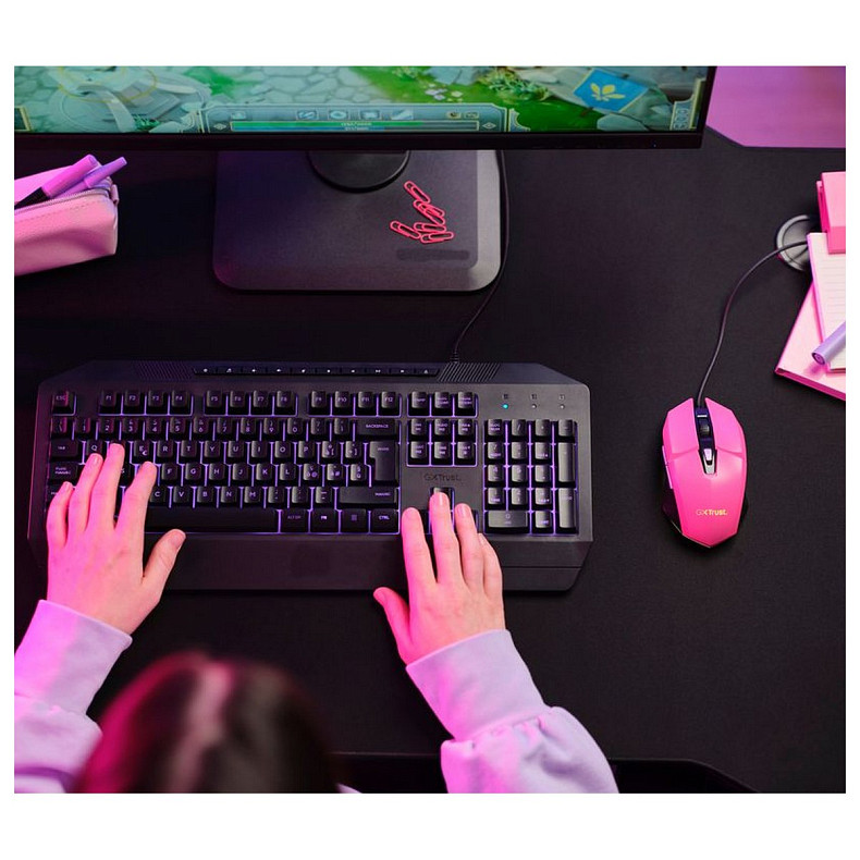 Мышка Trust GXT 109 FELOX RGB Pink