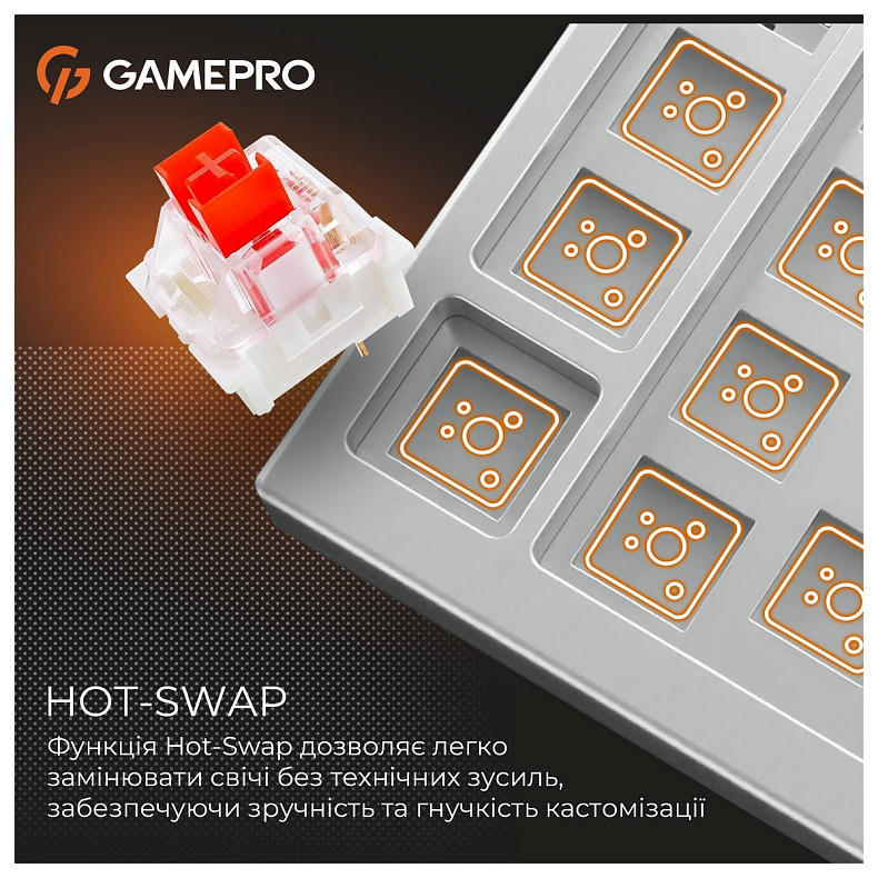 Клавіатура GamePro Genesis Metallic MK110G Outemu Red Swithes USB Gray