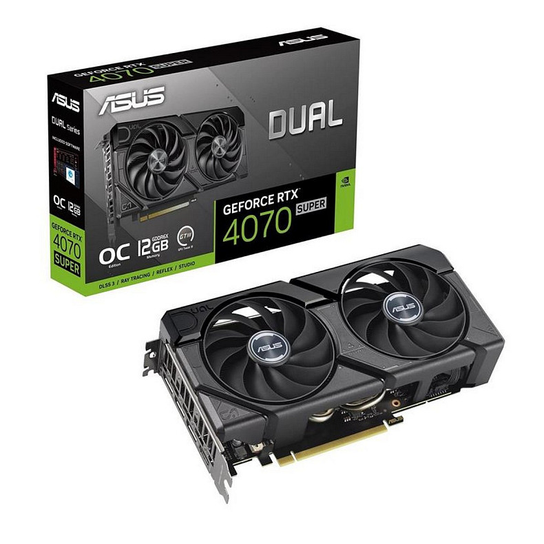 Видеокарта GF RTX 4070 Super 12GB GDDR6X Dual EVO OC Asus (DUAL-RTX4070S-O12G-EVO)