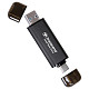 Портативний SSD Transcend 2TB USB 3.1 Gen 2 Type-A + Type-C ESD310 Чорний