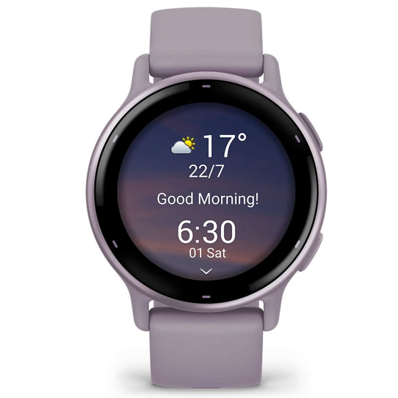 Спортивний годинник GARMIN Vivoactive 5 Metallic Orchid Aluminum Bezel with Orchid Case and Silicone Band