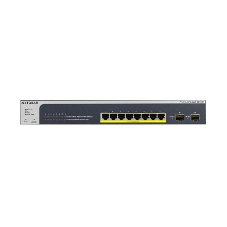 Коммутатор NETGEAR GS510TPP 8x1GE PoE+(190Вт), 2xSFP, управляемый L2