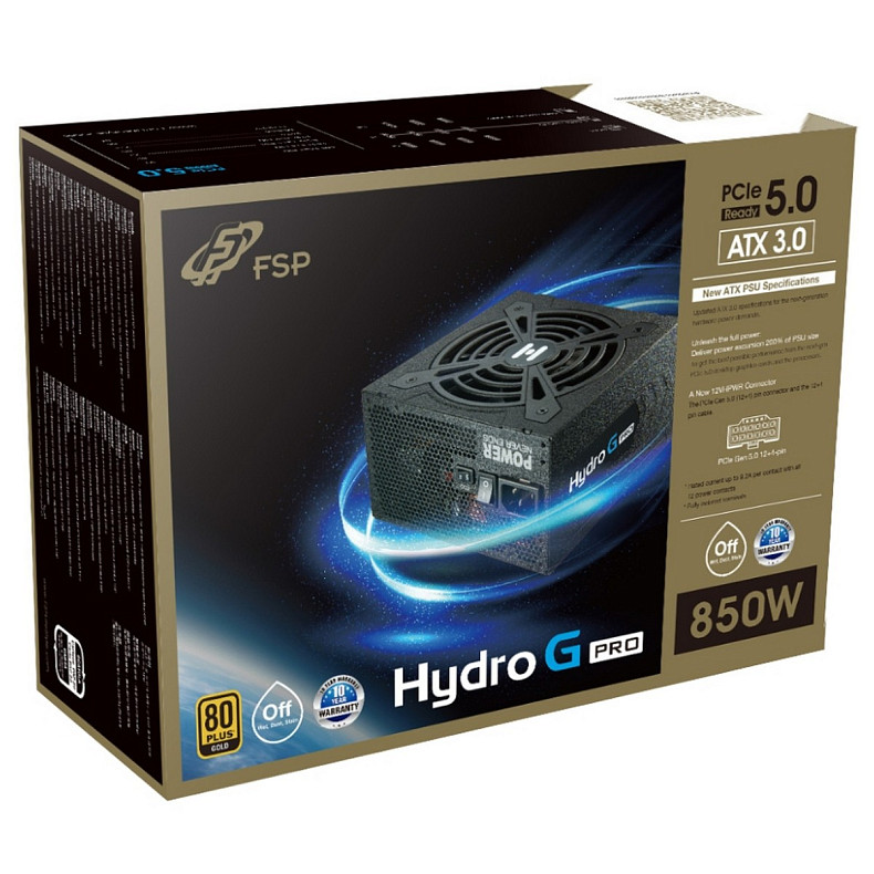 Блок питания FSP HYDRO G PRO HG2-850 ATX3.1 80+ Gold, 120mm FDB fan, Modular